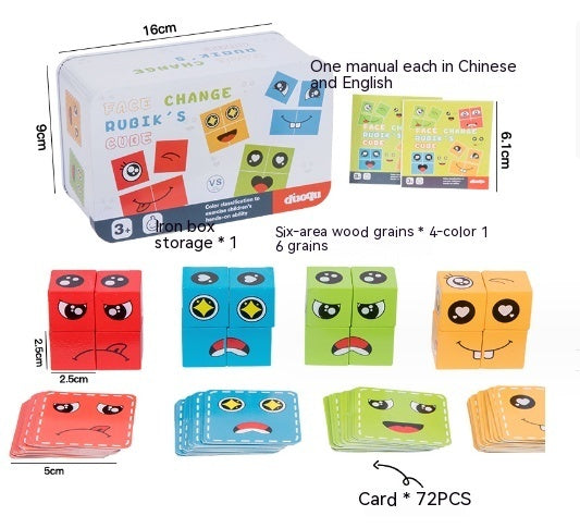 Wooden Montessori emoji face matching block puzzle game for kids - view 9