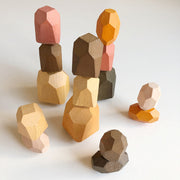 Colored wooden stacking stones balancing blocks game for kids - view 8