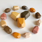 Colored wooden stacking stones balancing blocks game for kids - view 4
