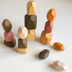 Colored wooden stacking stones balancing blocks game for kids