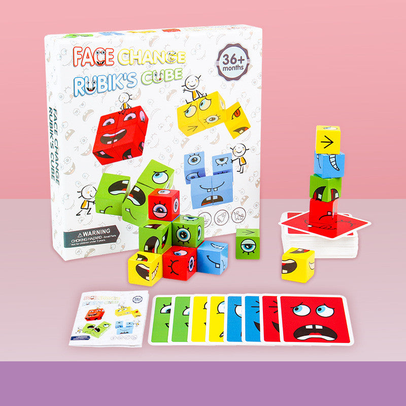 Wooden Montessori emoji face matching block puzzle game for kids - view 6