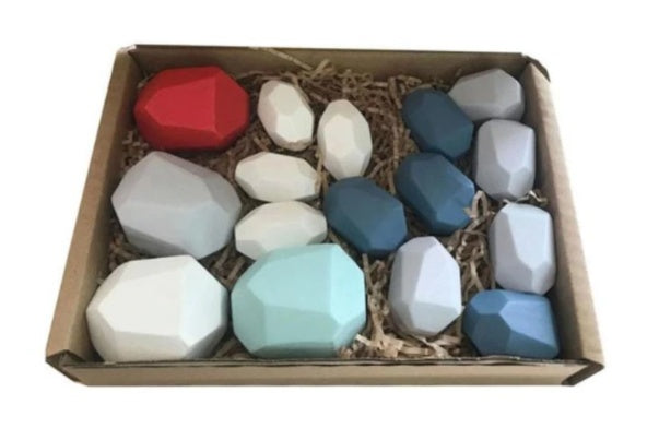 Colored wooden stacking stones balancing blocks game for kids - view 5
