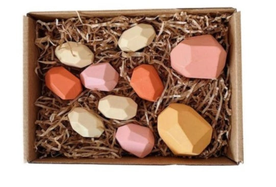 Colored wooden stacking stones balancing blocks game for kids - view 2