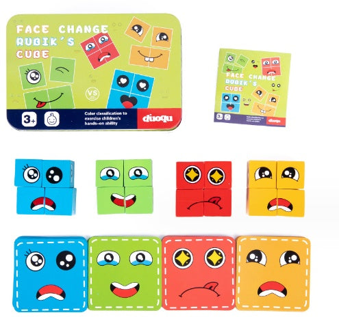 Wooden Montessori emoji face matching block puzzle game for kids - view 7
