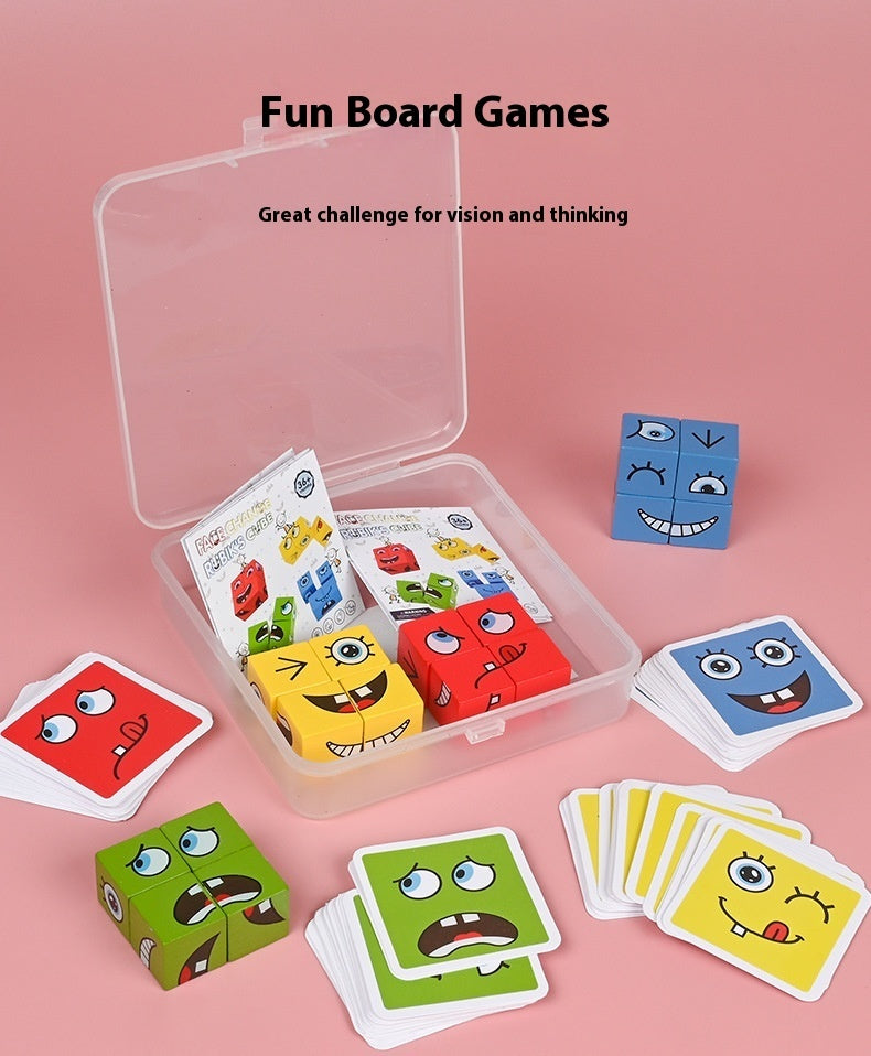 Wooden Montessori emoji face matching block puzzle game for kids - view 12